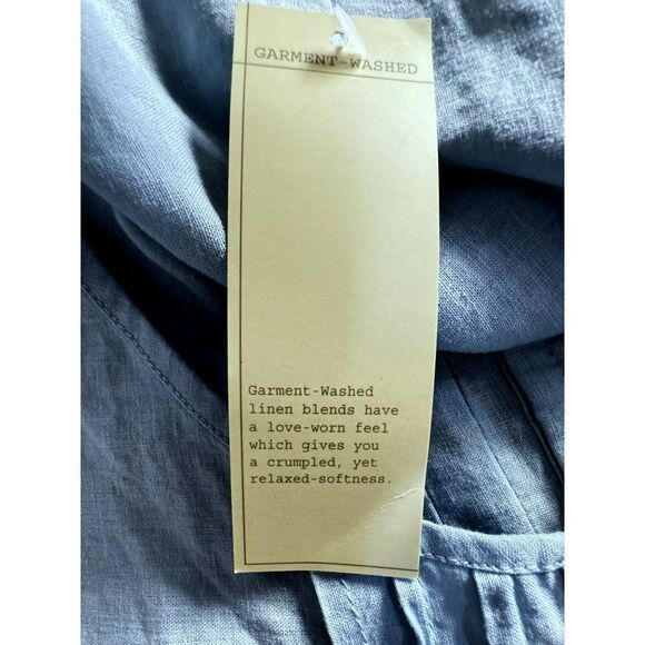 Saint Tropez West Eyelet Linen Blend Pullover Peasant Blouse Top Sz 2X Sky Blue - Picture 8 of 9